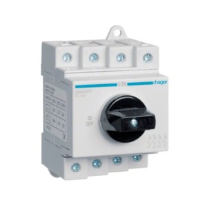 Seccionador de aislamiento DC Hager 4P 32A 1000V trifásico