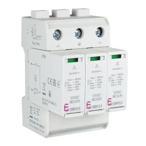 Limitador de Sobretensión ETI PV DC Tipo 1+2 (Clase B+C) 1200V 3P 12,5kA 4,4kV