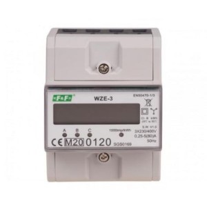 Contador de energía eléctrica trifásico 80A MID WZE-3 F&F FILIPOWSKI