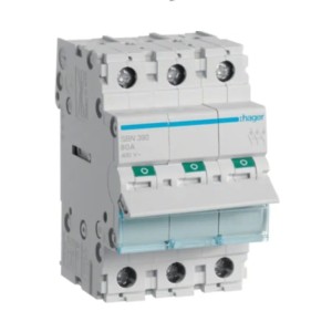 Interruptor de aislamiento trifásico 3P 100A 400V AC SBN390 HAGER
