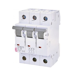 Interruptor automático C 16A 3P 6kA ETIMAT6 002145516 ETI