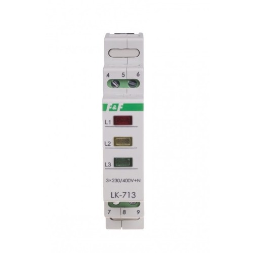 Lámpara de señalización de control 3×230V+N 3xLED verde LK-713 G F&F FILIPOWSKI GPV-401-121