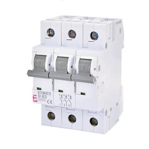 Interruptor automático B 25A 3P 6kA ETIMAT6 002115518 ETI GPV-401-125