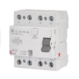 Interruptor diferencial 4P 40A 100mA tipo AC EFI-P4 AC 40/0.1 002061622 ETI