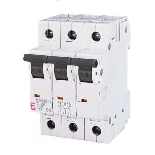 Interruptor automático C 25A 3P 10kA ETIMAT10 002135718 ETI GPV-401-133