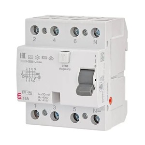 Interruptor diferencial 4P 25A 30mA tipo AC EFI6-P4 AC 25/0.03 002061651 ETI