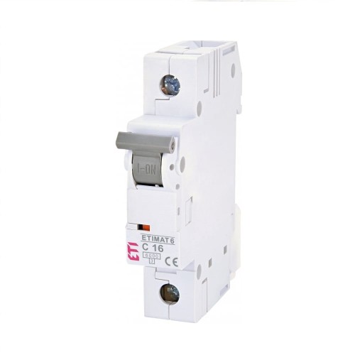 Interruptor automático de sobrecorriente C 16A 1P 6kA ETIMAT6 002141516 ETI GPV-401-147