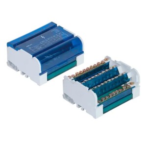 Bloque de distribución de 4 polos 125A 500V 11 terminales TH35 E.4077 PAWBOL