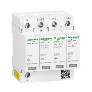 Protector contra sobretensiones Tipo 1+2 (B+C) 3P+N 12,5kA 1,5kV iPRD1-12.5r-T12-3N A9L16482 SCHNEIDER ELECTRIC