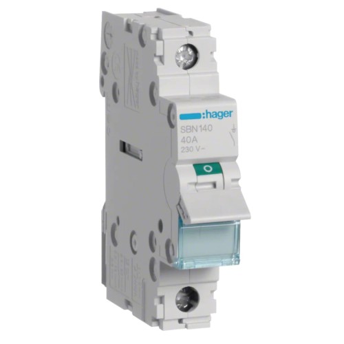 Hager Interruptor aislador monofásico 1P 40A 230V AC GPV-401-227