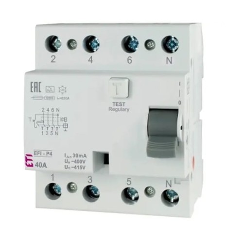 ETI interruptor Diferencial 4P 40A 100mA tipo A GPV-401-233