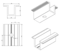 Pinza intermedia H24 aluminio 6060 orificio M8 pintado PV-04-15 (2)