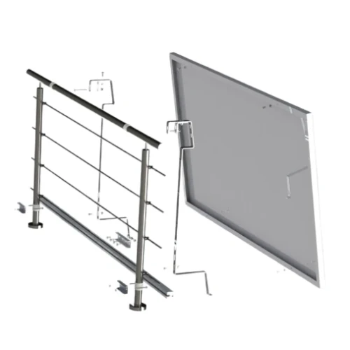 Kit de montaje fotovoltaico para barandilla de balcón modelo Balus 1 GPV-200-01