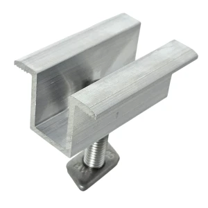 Abrazadera central H25 L50 sin tratar, con tornillo M8x25 y inserto para paneles de 35 mm