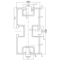 Perfil de aluminio 195cm 80x40 para tornillo hexagonal 90443 PV-01-34 (2)