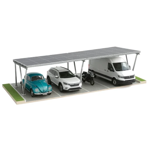 Cobertizo fotovoltaico VICA para 4 vehículos 2x2 módulos Carport GPV-105-04