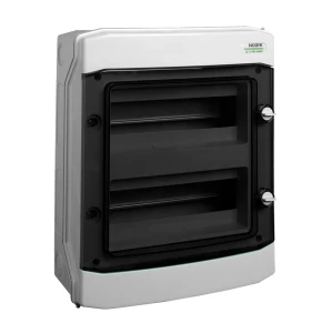 Caja de instalación de plástico, superficie, 2 filas, 2x12 módulos