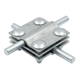 Conector cruzado de 4 agujeros 3 placas B hasta 30mm galvanizado