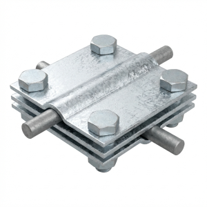 Conector cruzado de 4 agujeros 3 placas; B hasta 40mm galvanizado electrolítico