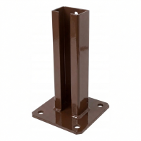 Base de poste de valla 60x40 marrón RAL 8017 galvanizada