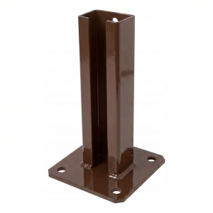 Base de poste de valla 60x40 marrón RAL 8017 galvanizada