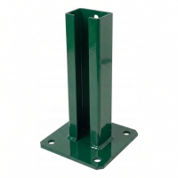 Base de poste de valla 60x40 verde RAL 6005 galvanizada