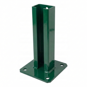 Base de poste de valla 60x40 verde RAL 6005 galvanizada
