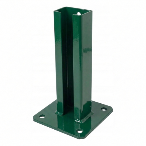 Base de poste de valla 60x40 verde RAL 6005 galvanizada 000-155 (1)