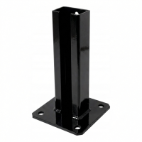 Base para poste de valla 60x40 negra RAL 9005 galvanizada