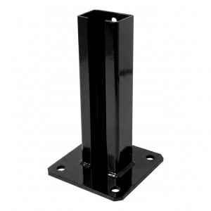 Base para poste de valla 60x40 negra RAL 9005 galvanizada