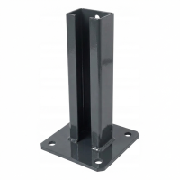 Base de poste de valla 60x40 mm antracita RAL 7016 galvanizada
