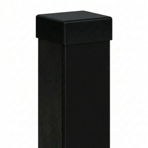 Poste de valla 100x100x3 mm, longitud 2,2 m, negro RAL 9005