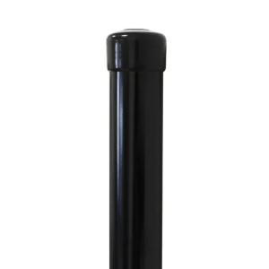 Poste de valla Fi 42,4x1,2, longitud 2,3 m, negro RAL 9005