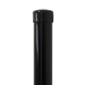 Poste de valla Fi 48,3x1,5, longitud 2,3 m, negro RAL 9005