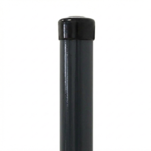 Poste de valla Fi 48,3x1,5, longitud 2,3 m, grafito RAL 7016