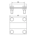Conector de tierra 2 placas barra ; B hasta 40 mm, Ø 20 mm PV-24-03 (2)