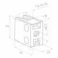 Soporte para vidrio 45x45x26 mm, vidrio 6-10,76 mm, AISI 304, sistema plano, satinado 000-260 (2)