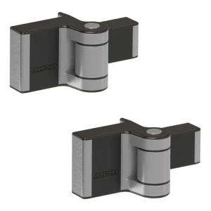 Bisagra de puerta compacta Puma Locinox regulable en 2 direcciones exterior 180° plateada (2 uds.)