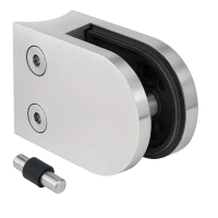 Soporte para vidrio 50x40x26 mm con pin, vidrio 6-10,76 mm, AISI 304, sistema 42,4 mm, satinado