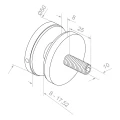 Soporte puntual para vidrio fi 50/8/M10x50, vidrio 8-17,52 mm, AISI 304, sistema plano, satinado 000-266 (3)