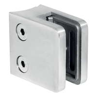 Soporte de vidrio rectangular 45x45x26 mm, vidrio 6-10,76 mm, AISI 304, sistema 42,4 mm, acabado brillo