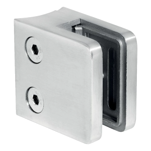 Soporte de vidrio rectangular 45x45x26 mm, vidrio 6-10,76 mm, AISI 304, sistema 42,4 mm, acabado brillo
