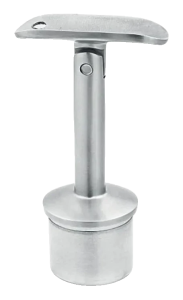Soporte de pasamanos articulado pegado fi 42,4 mm, espiga fi 14 mm, H80, AISI 304, satén, sistema 42,4 mm (24 uds.)