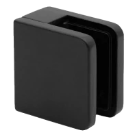 Soporte puntual para vidrio 45x45x26 mm, negro, vidrio 6-10,76 mm, zamak, sistema plano, pintado