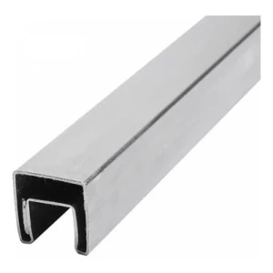 Pasamanos superpuesto para vidrio 8-21.52 mm 40x40x5000 mm AISI 304 satinado