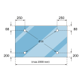Sistema de marquesinas de vidrio M10 tensor de 3 elementos fi 10 mm vidrio 8-17,52 mm AISI 304 satinado 000-261 (7)