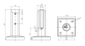 Soporte vertical para vidrio spigot 50x50/100x100 mm vidrio 12-17,52 mm AISI 304 satinado 000-291 (5)