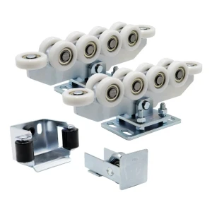 Paquete de carros 80 (10 ruedas, ruedas de nylon) KIT para puerta corredera con accesorios