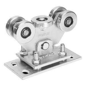 Carro de puerta corredera 80 con 5 ruedas de acero regulable