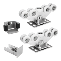 Paquete de carros para puerta corredera: 2× carro (9 rodillos, plástico) + accesorios 000-252 (1)